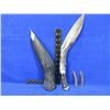 Image 1 : Ghurka Khukri Knife with Sheath and 2 Small Knives