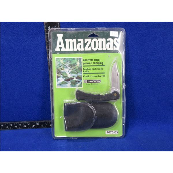 Amazonas Tramontina Folding Lock Back Knife with Sheath