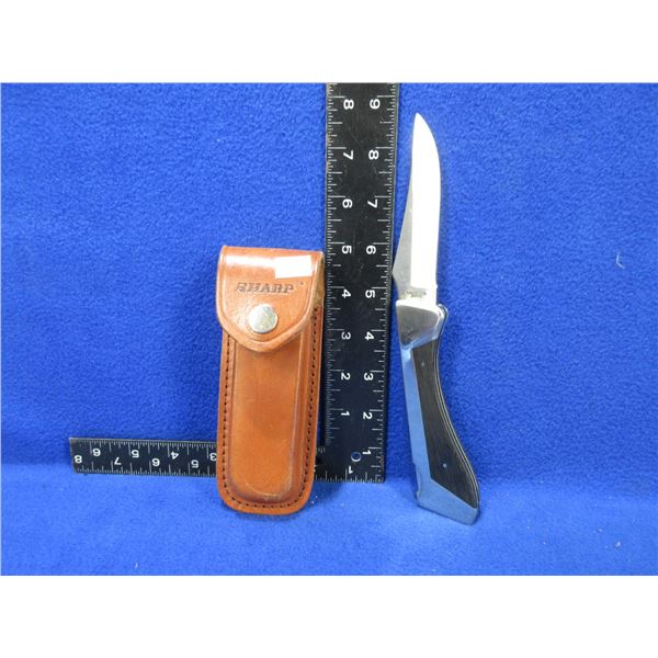 Sharp 300 Locking Folding Blade Knife with Sheath