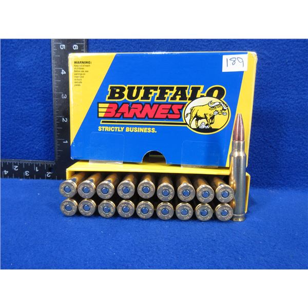 338 Win. Mag 250gr Barnes Buffalo Cartridges - Box of 19