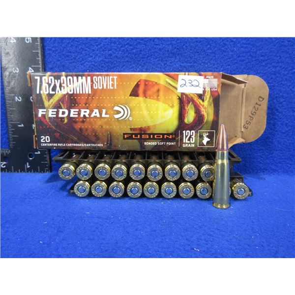 7.62X39 123gr BSP Federal Fusion Cartridges - Box of 20