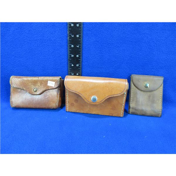 3 Leather Ammo Pouches