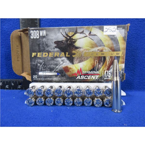 308 Win. 175gr Federal Premium Cartridges - Box of 20