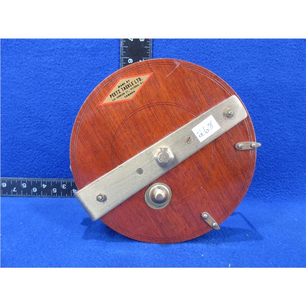 Peetz Tackle Ltd. Vintage Wooden Fishing Reel 6"