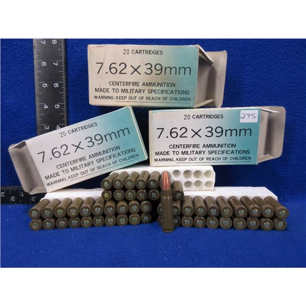 7.62X39 SP Military Cartridges - 2 Boxes of 20, Box of 14