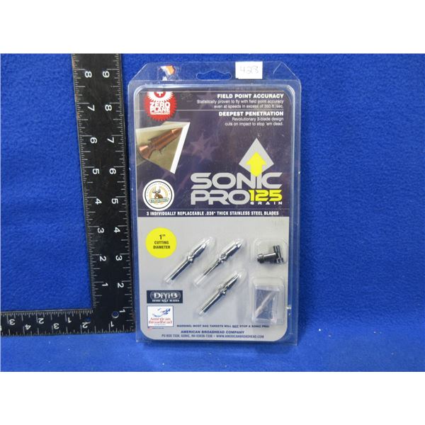 NEW - Sonic Pro 125 Grain Archery Broadheads - Pack of 3