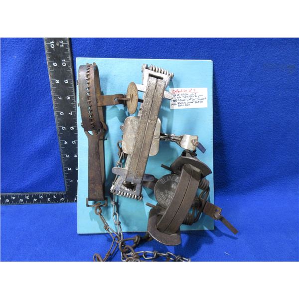 3 Traps - Oneida Victor No.1, Easy-Set No.2, Blake & Lamb