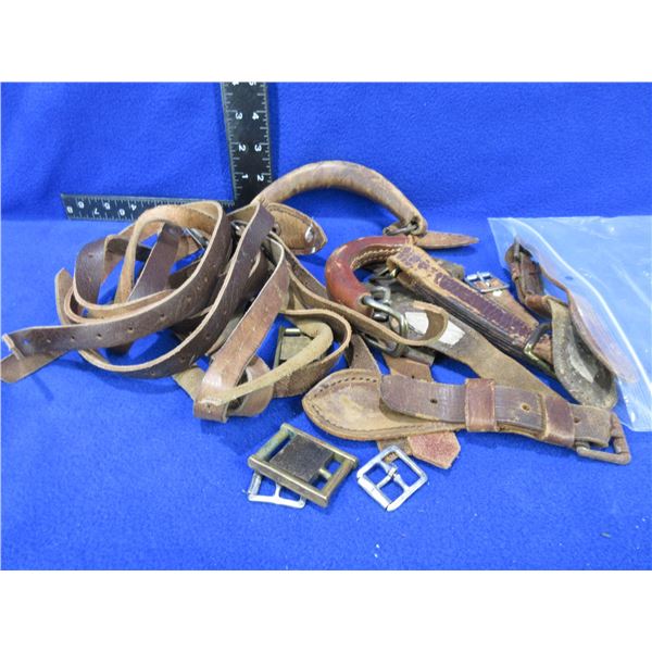 Lot of Leather Parts & Buckles