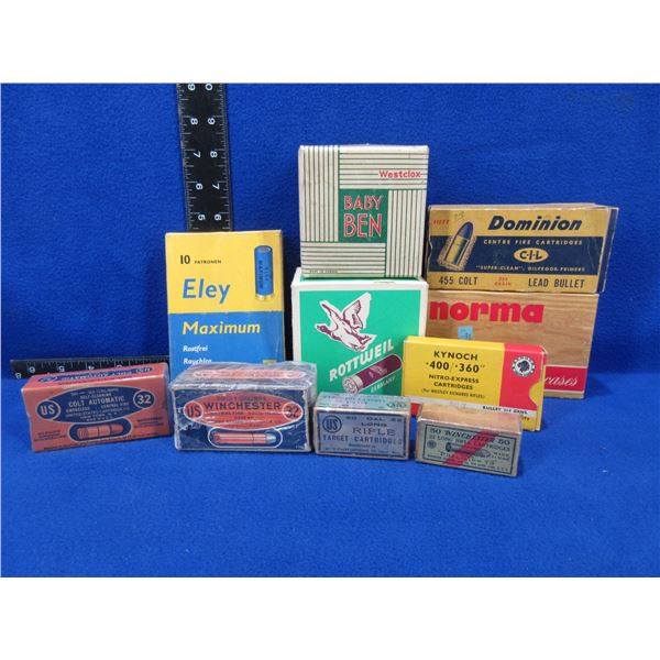 10 Assorted Empty Collector Ammo Boxes