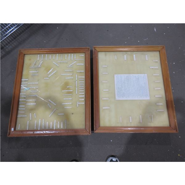 2 Wood Display Cases - 26" x 21 3/4" x 3 1/4"