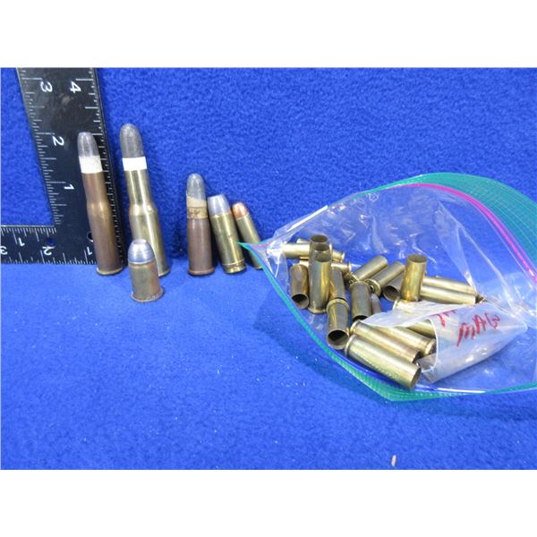 Collector Ammo - 7 Assorted Cartridges & 23 Brass