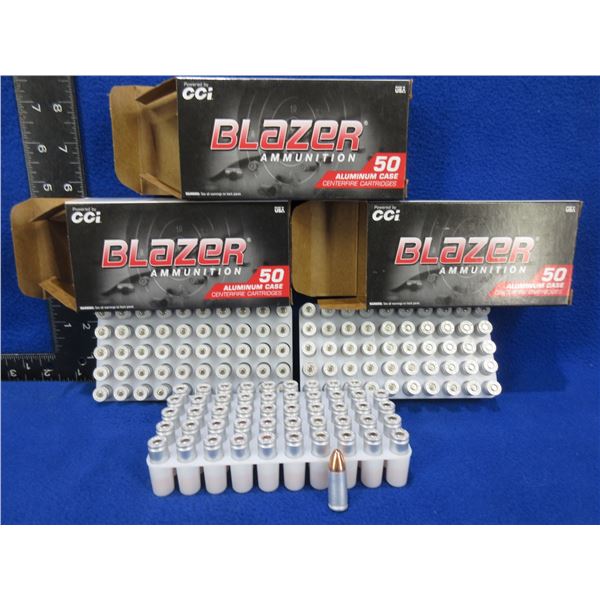 9MM Luger 115gr FMJ CCI Blazer Cartridges - 3 Boxes of 50
