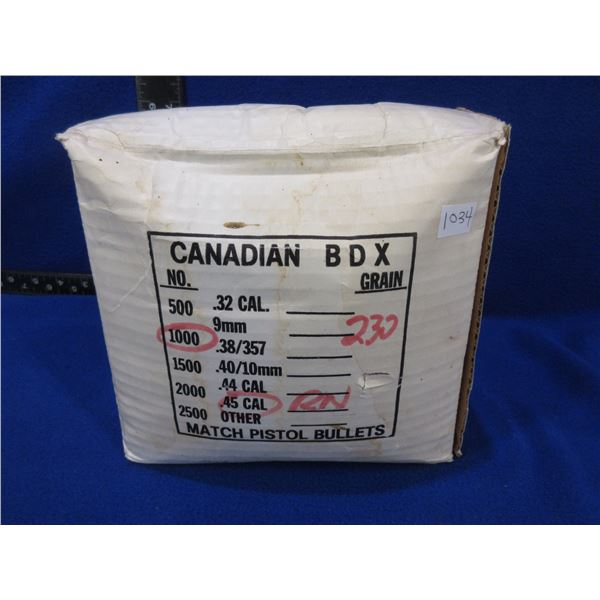 45 Cal. 230gr RN Canadian BDX Match Pistol Bullets
