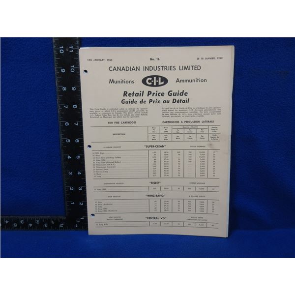 Cil Collectibles - CIL Retail Price Guide No. 16 - Jan 18 1960