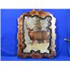 Image 1 : Varnished Wood Picture of Mule Deer - 29" x 23"