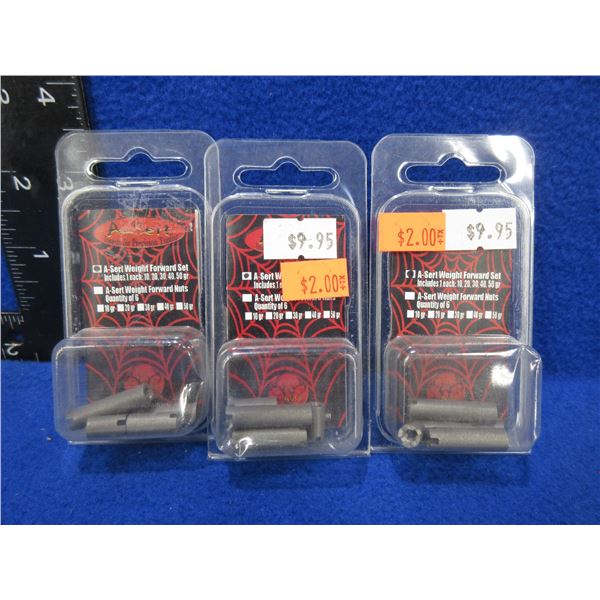 NEW - A-Sert Weight Forward Nuts - 3 Packs of 5