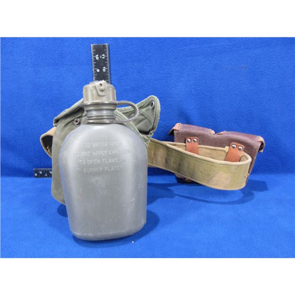 Plastic Canteen with Bag & Ammo Belt