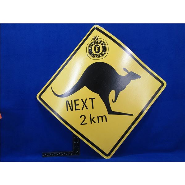 Foster's Lager Sign - "Kangaroo Next 2 Km"