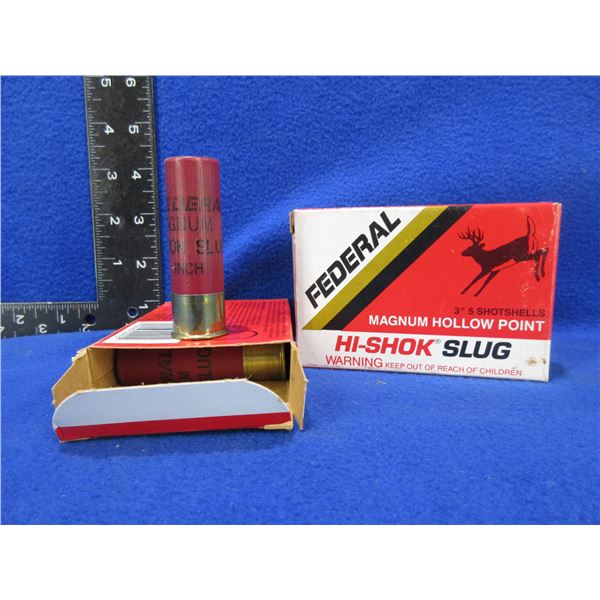12 Ga 3" HP Slug Federal Hi-Shok Shotshells - 3 Boxes of 5