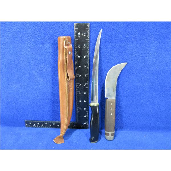 2 Knives - Fiskars Filet with Sheath, Korea Hunting Skinning