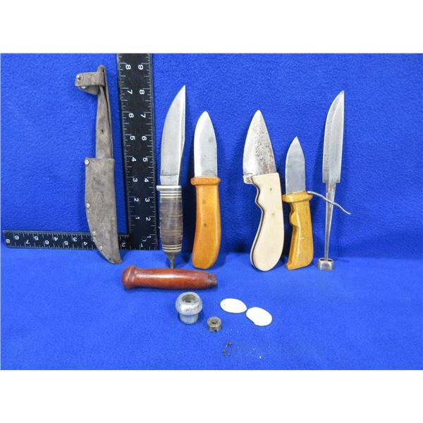 Lot of Misc. Knives, Blade, Handle, Sheath, Parts