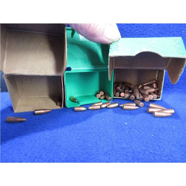 22 Cal. .224" Bullets - 56 Bullets Total in 3 Various Boxes