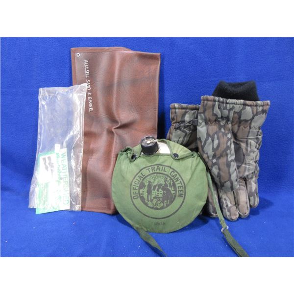 Quick Removal Firearm Cover, Camo Gloves, Canteen