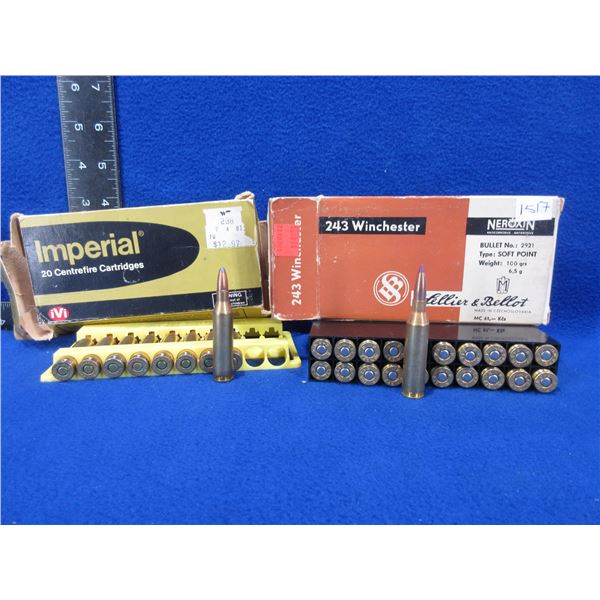 243 Win. Cartridges - Box of 20, Box of 9