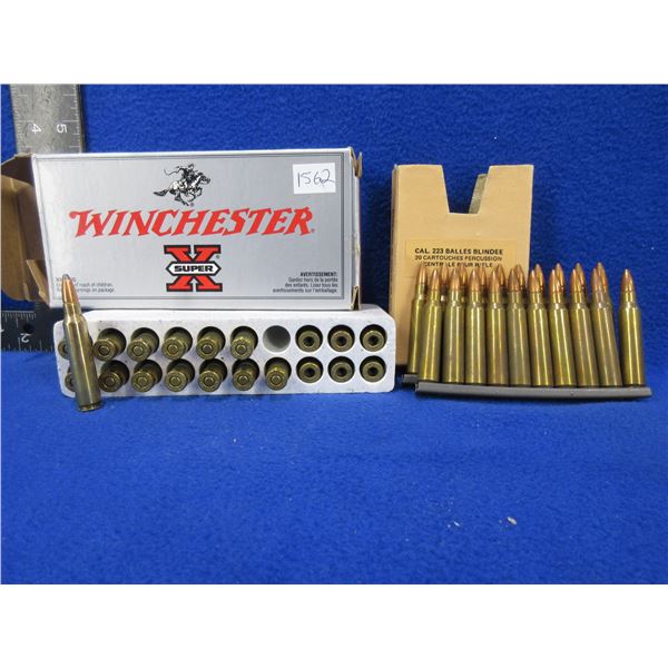 223 Rem. Cartridges - Box of 20, Box of 14 + 6 Brass