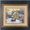 Image 1 : Framed Woven Sleigh Ride Artwork