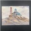 Image 1 : C. Andrew's "Cape Bonavista - Uno Lighthouse Built in 1842" Original Print