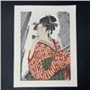 Image 1 : Michael Knigin's "Woman Playing A Poppin After Utamaro" Limited Edition Print