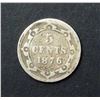 Image 1 : CANADA NEWFOUNDLAND 5 Cents 1876 H Silver. G-6