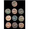 Image 1 : INDIAN STATES MYSORE 20 Cash 1834. A Lot of 10 coins C#193.2 F-VF