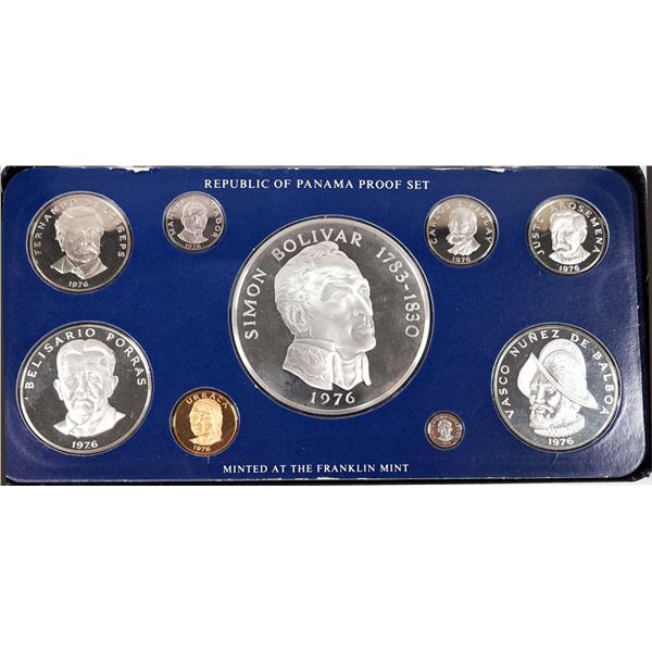 PANAMA 1976 PS-15 9 Coin Set Proof