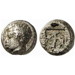 GREEK COINS, ISLAND OF LESBOS, Twelfth, billon, about 520-480 B.C. Bi 0.90 g. Head of an African …
