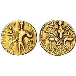 INDIAN COINS. GUPTA COINAGE. Samudragupta, c. 335-380. Dinar. AV 7.37 g. Standard type. Legend ar…