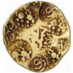 INDIAN COINS. POST-GUPTA. Chalukyas of Kalyana. Jayasimha II Jagadekhamalla. Pagoda. AV 3.65 g. F…