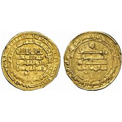 ISLAMIC. ABBASID. Al-Muqtadir, 295-320 AH. Dinar. AV 4.35g. al-Muhammadiya. 312h. With the name o…