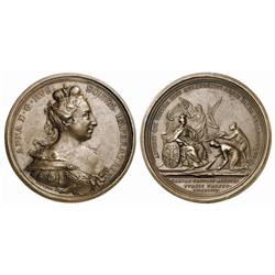 Russian Coins and Historical Medals. Anna, 1730-1740. Medal. Bronze. 44 mm. By G.W. Vestner. Vict…