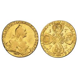 Russian Coins and Historical Medals. Catherine II, 1762-1796. 10 Roubles 1772 ???-?I. 12.83 gm. B…