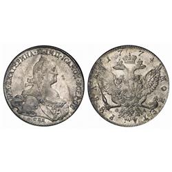 Russian Coins and Historical Medals. Catherine II, 1762-1796. Rouble 1774 ???-??-??. Bit 218, Sev…
