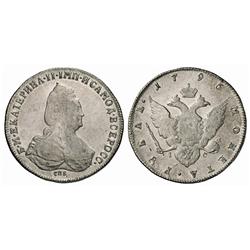 Russian Coins and Historical Medals. Catherine II, 1762-1796. Rouble 1796 ???-?I-IC. 23.70 gm. Bi…