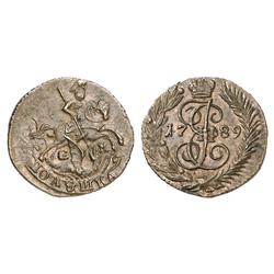 Russian Coins and Historical Medals. Catherine II, 1762-1796. Polushka 1789 EM. 2.41 gm. Bit 759,…