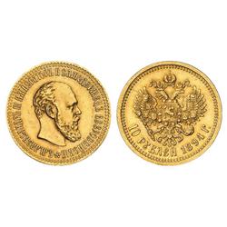 Russian Coins and Historical Medals. Alexander III, 1881-1894. 10 Roubles 1894 ??. GOLD. Fr 167, …