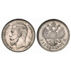 Russian Coins and Historical Medals. Nicholas II, 1894-1917. Rouble 1901 ??-??. Bit 53, Sev 4093 …