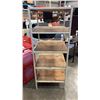 Image 2 : METAL AND WOOD SHELF 5 FOOT TALL