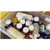 Image 3 : 3 TOTES OF ART SUPPLIES, PAINT, ETC