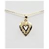Image 1 : 10KT. YELLOW GOLD FILIGREE HEART PENDANT WITH STERLING SILVER CHAIN, W/A $855.00