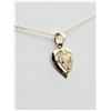 Image 2 : 10KT. YELLOW GOLD FILIGREE HEART PENDANT WITH STERLING SILVER CHAIN, W/A $855.00